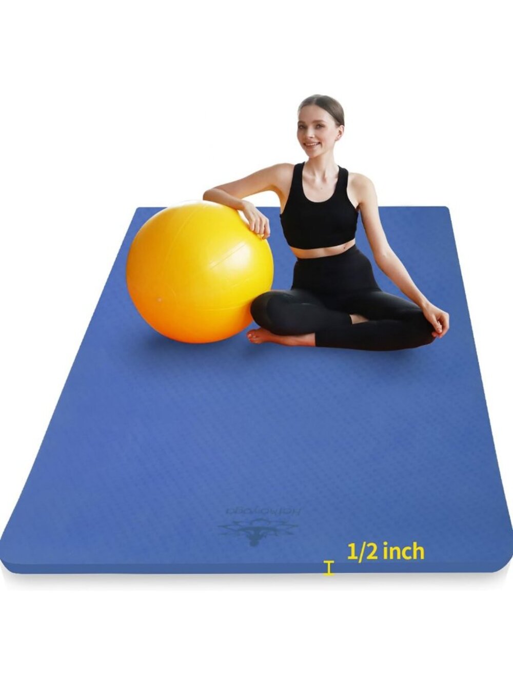 Extra Thick Non-Slip Yoga Mat 6'x4' for Pilates & Home Gym Workouts - TPE